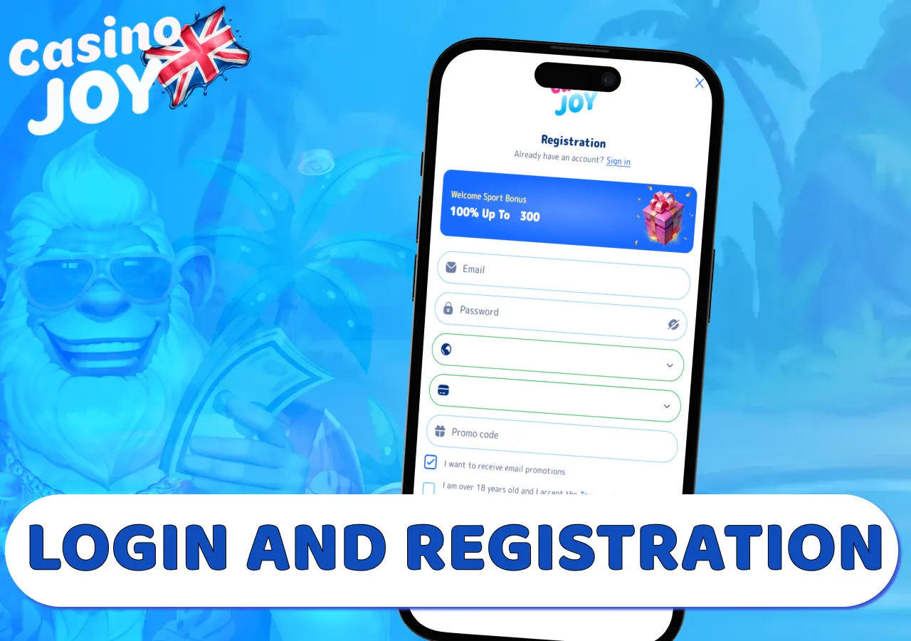 Casino Joy login and registration